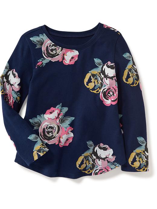 View large product image 1 of 1. Long-Sleeve Printed Scoop-Neck Tee for Toddler
