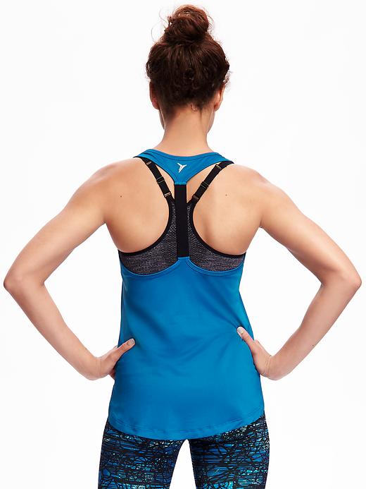 Image number 1 showing, Go-Dry Performance Racerback Elastic Tank for Women