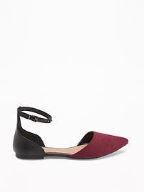 View large product image 3 of 3. Ankle-Strap D'Orsay Flats for Women
