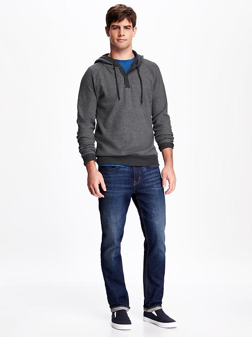 Image number 3 showing, Textured Henley Hoodie for Men