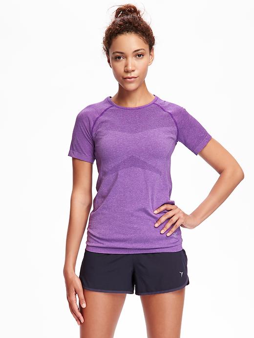 Image number 1 showing, Go-Dry Fitted Short Sleeve Seamless Top for Women