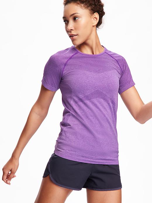 Image number 4 showing, Go-Dry Fitted Short Sleeve Seamless Top for Women