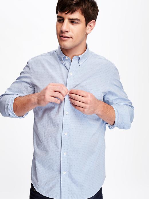 Image number 4 showing, Regular-Fit Dobby-Patterned Shirt For Men