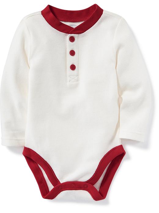 View large product image 1 of 1. Thermal Henley Bodysuit for Baby