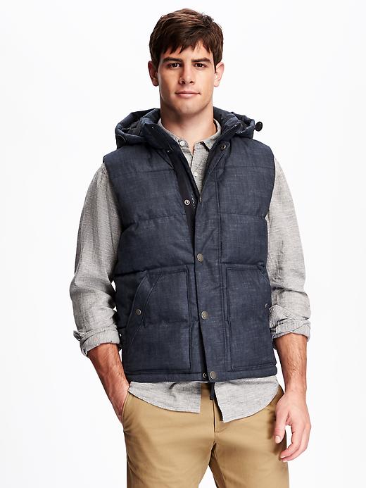 View large product image 1 of 1. Hooded Heathered Vest for Men