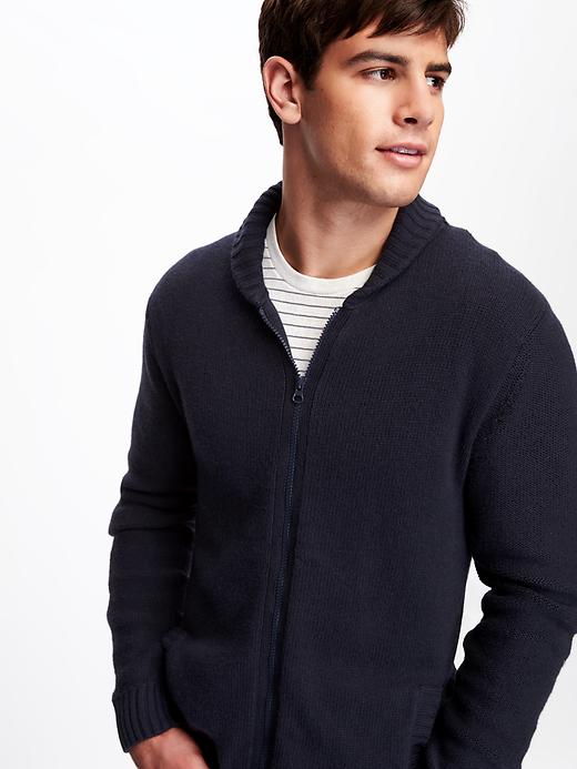 Image number 4 showing, Full-Zip Wool-Blend Sweater for Men