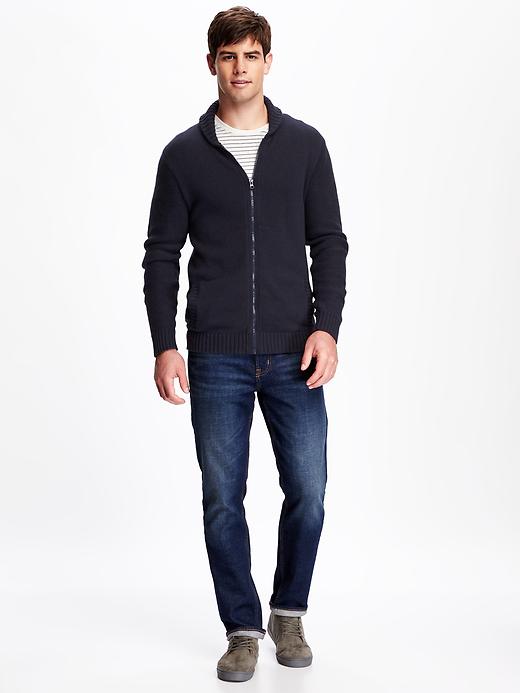 Image number 3 showing, Full-Zip Wool-Blend Sweater for Men
