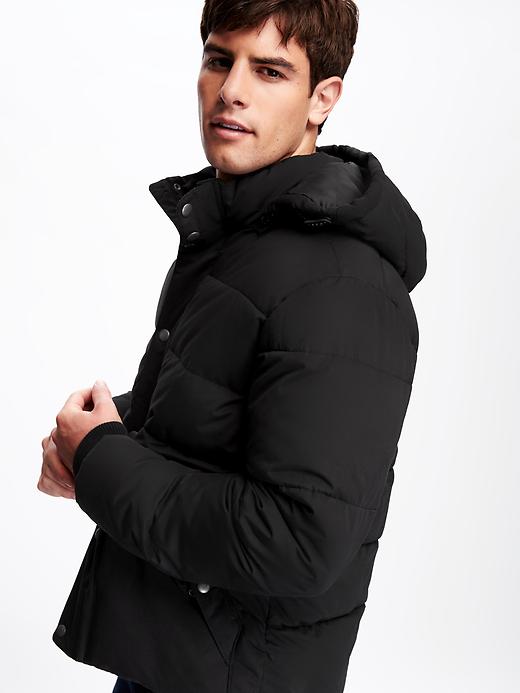 Image number 4 showing, Detachable-Hood Quilted Jacket for Men