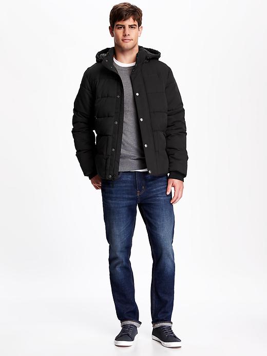 Image number 3 showing, Detachable-Hood Quilted Jacket for Men