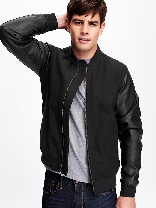 Image number 4 showing, Wool-Blend Varsity-Style Jacket for Men