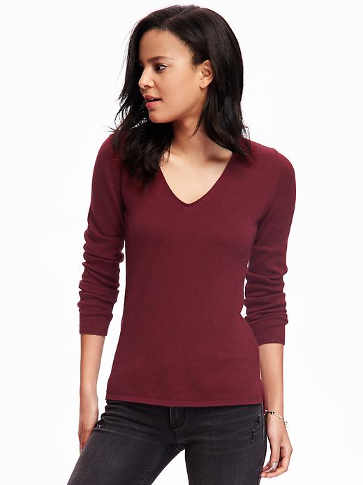 View large product image 1 of 1. Classic V-Neck Sweater for Women