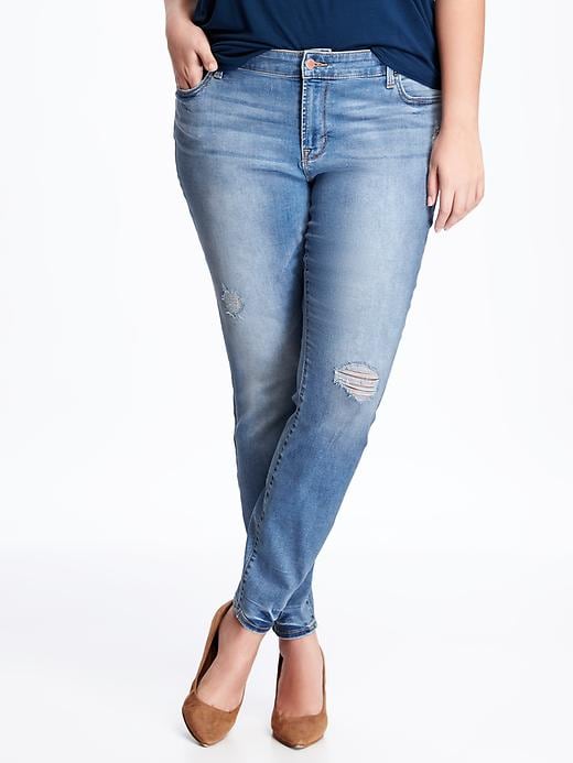 View large product image 1 of 1. Mid-Rise Plus-Size Rockstar Jeans
