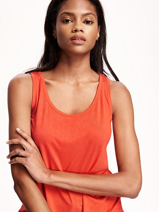 Image number 4 showing, Relaxed Curved-Hem Scoop-Neck Tank for Women