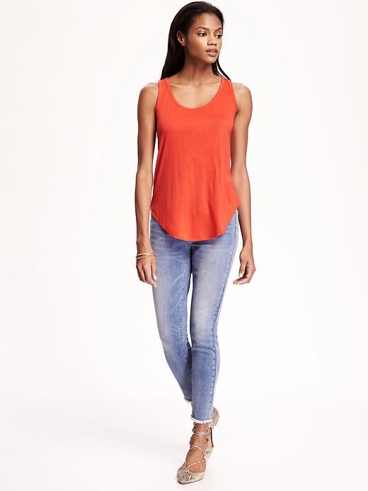 Image number 3 showing, Relaxed Curved-Hem Scoop-Neck Tank for Women