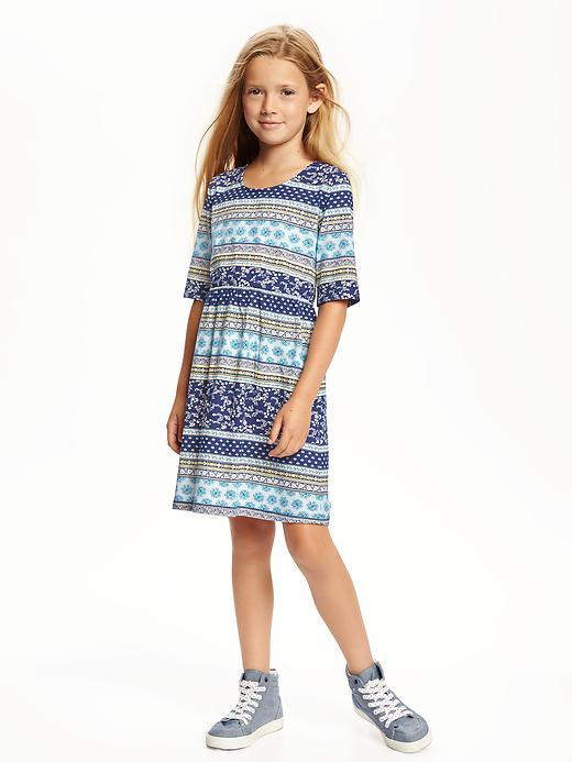 View large product image 1 of 1. Patterned Fit & Flare Dress for Girls