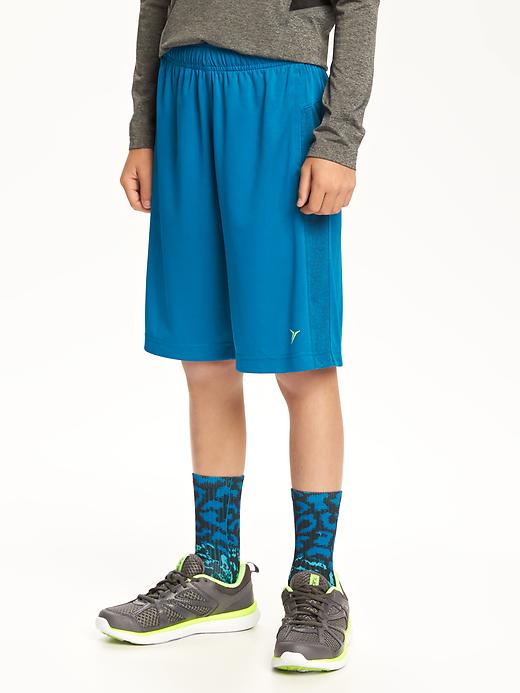 View large product image 1 of 1. Reflective-Panel Shorts For Boys
