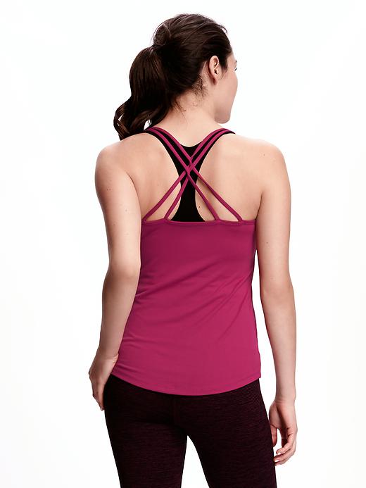 View large product image 1 of 1. Go-Dry Criss-Cross Tank for Women