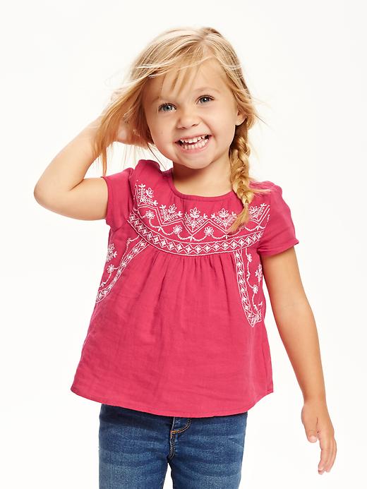 View large product image 1 of 4. Embroidered Gauze Top for Toddler