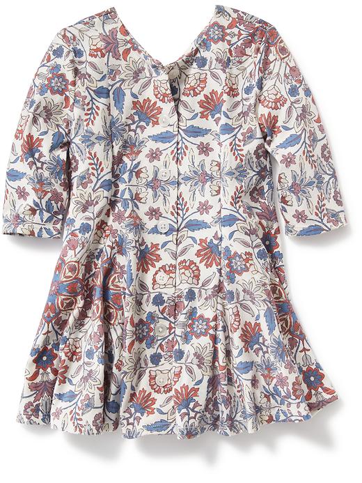 View large product image 2 of 2. Floral Button-Front Swing Dress for Toddler