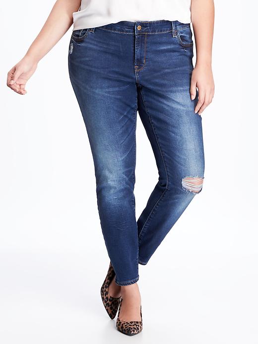 View large product image 1 of 1. Mid-Rise Plus-Size Rockstar Jeans