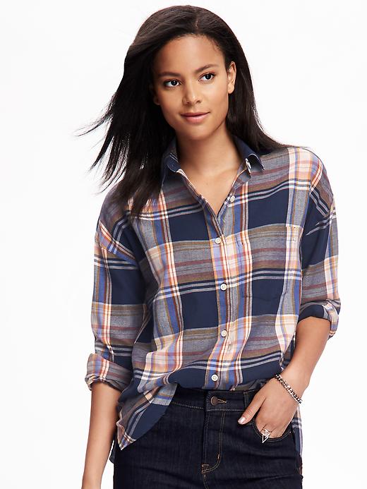 View large product image 1 of 1. Boyfriend Flannel Shirt for Women