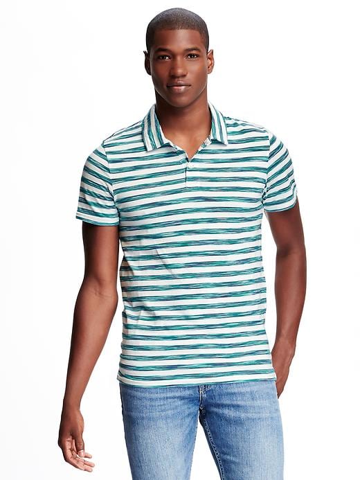 View large product image 1 of 1. Striped Jersey Polo for Men