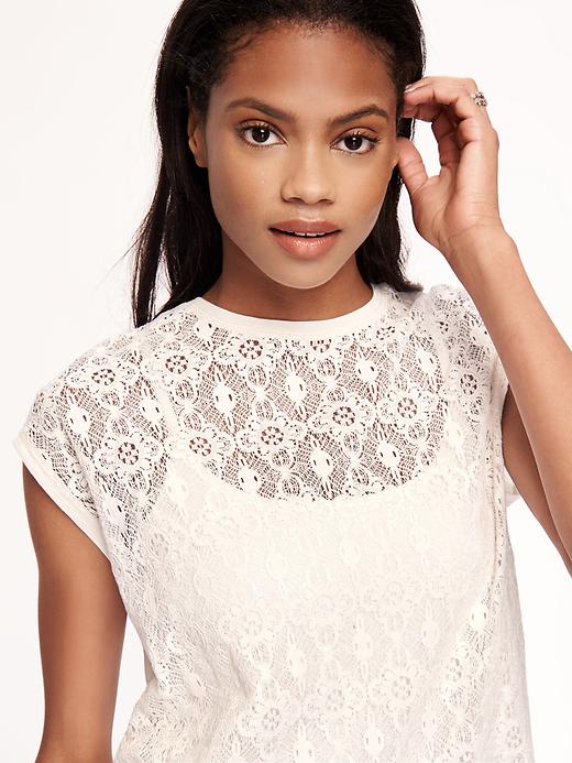 Image number 4 showing, Relaxed Lace-Front Top for Women