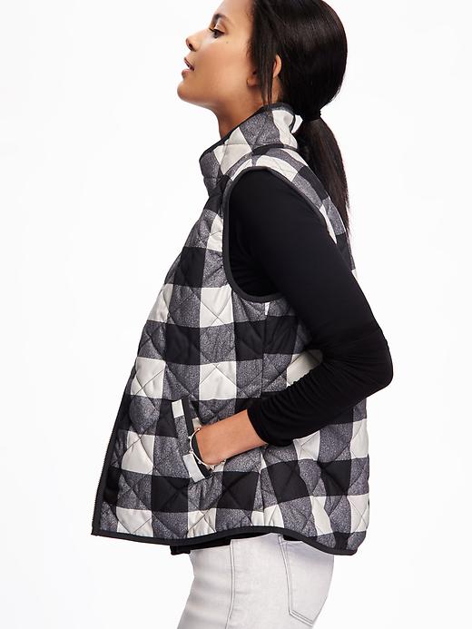 Image number 4 showing, Quilted Plaid Vest for Women