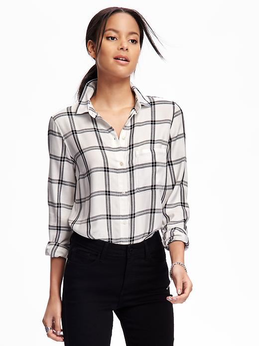 View large product image 1 of 1. Classic Plaid Soft Shirt for Women