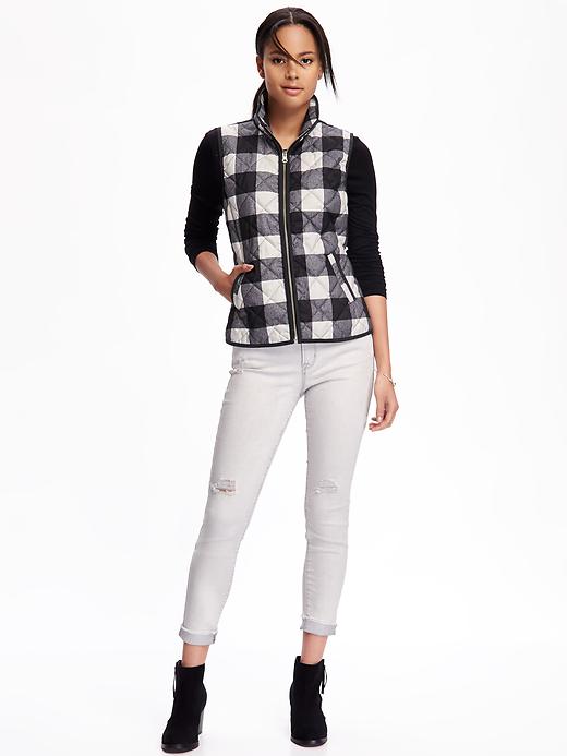 Image number 3 showing, Quilted Plaid Vest for Women