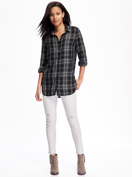 Image number 3 showing, Classic Plaid Soft Shirt for Women
