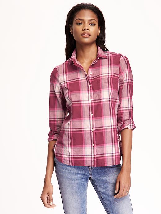 Image number 1 showing, Classic Plaid Shirt for Women