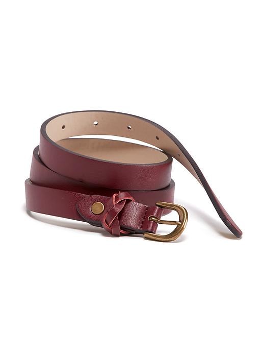 View large product image 1 of 1. Faux-Leather Skinny Belt for Women