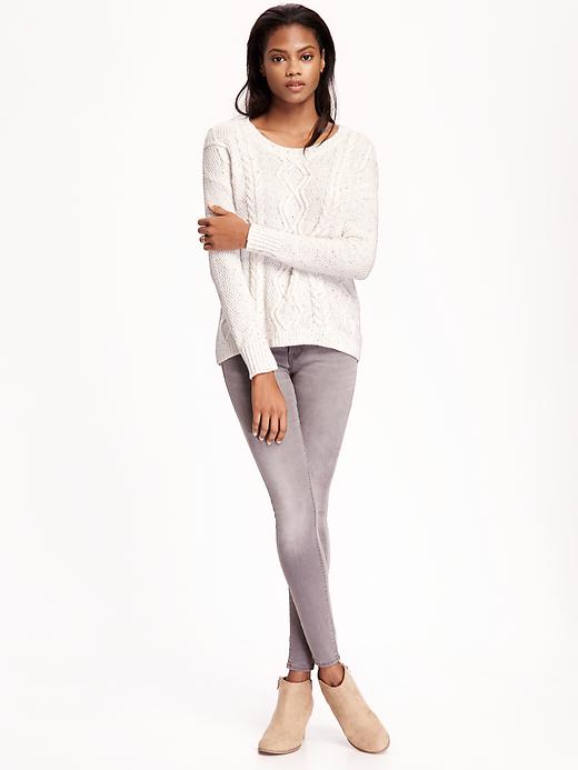 Image number 3 showing, Hi-Lo Cable-Knit Sweater for Women