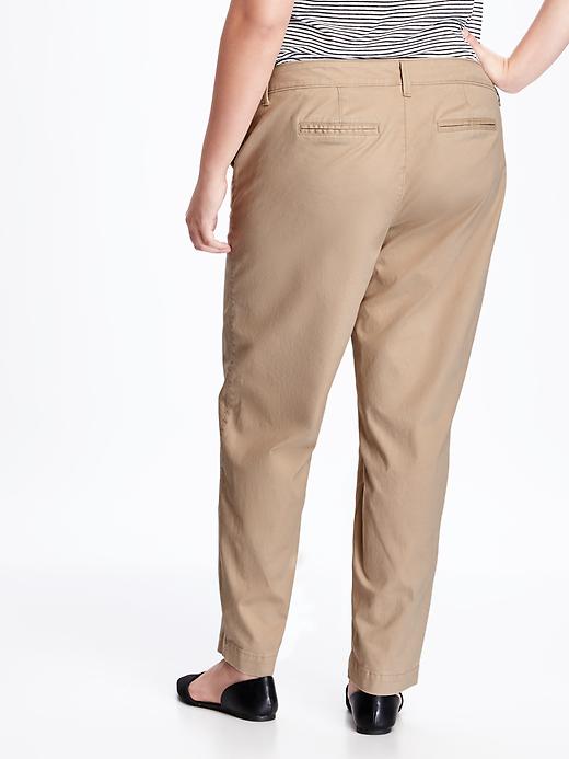 View large product image 2 of 2. Twill Plus-Size Straight Khakis