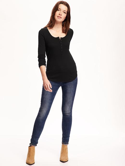 Image number 3 showing, Rib-Knit Henley for Women
