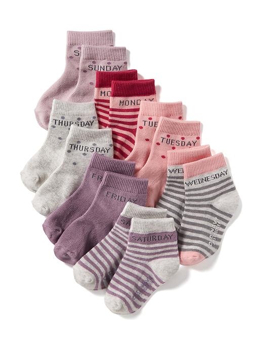 View large product image 1 of 1. Day-of-the-Week 7-Pack Socks for Toddler & Baby