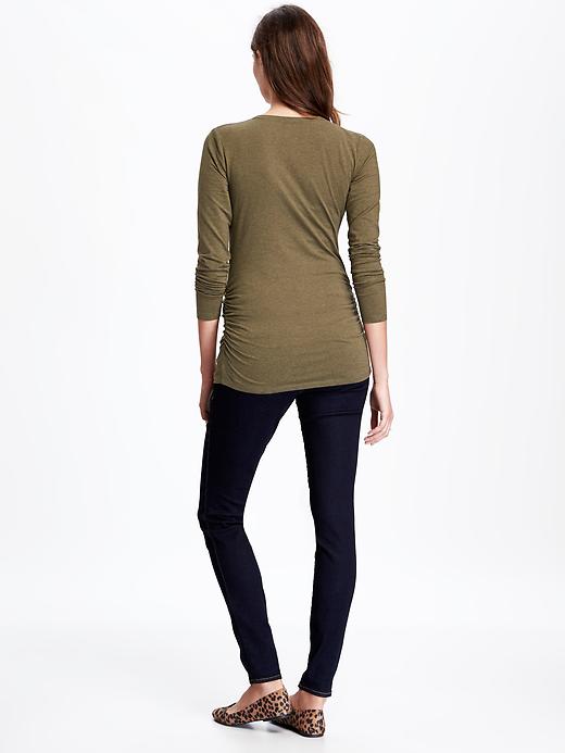 Image number 2 showing, Maternity Scoop-Neck Shirred Tee