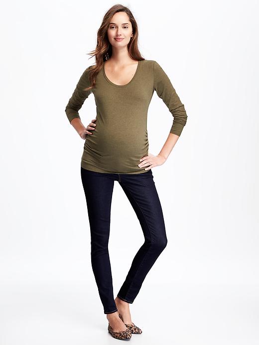 Image number 3 showing, Maternity Scoop-Neck Shirred Tee