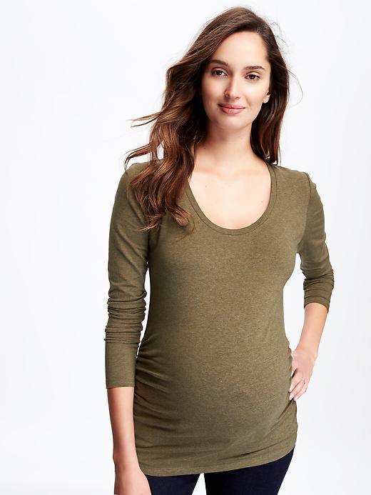 Image number 4 showing, Maternity Scoop-Neck Shirred Tee