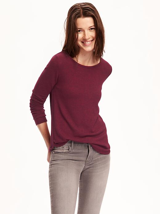View large product image 1 of 1. Relaxed Brushed-Jersey Tee for Women