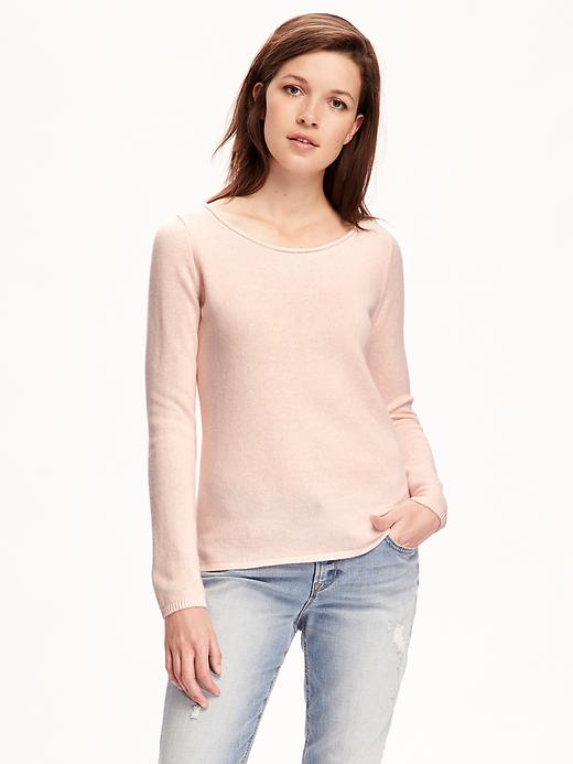 Image number 1 showing, Classic Marled Crew-Neck Sweater for Women