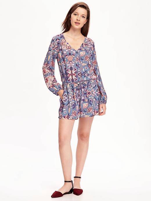 Image number 1 showing, Printed Romper for Women
