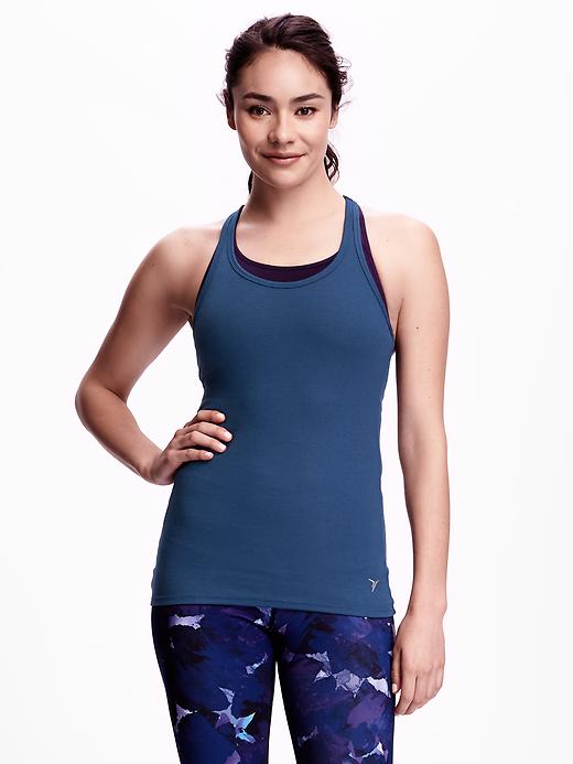 Image number 1 showing, Go-Dry Fitted Rib-Knit Tank for Women