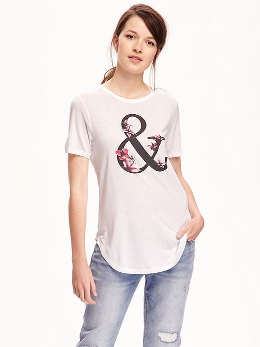 View large product image 1 of 1. Relaxed Graphic Crew Neck Tee for Women