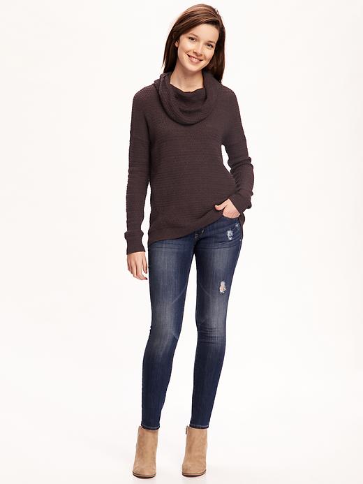 Image number 3 showing, Textured Cowl-Neck Sweater for Women