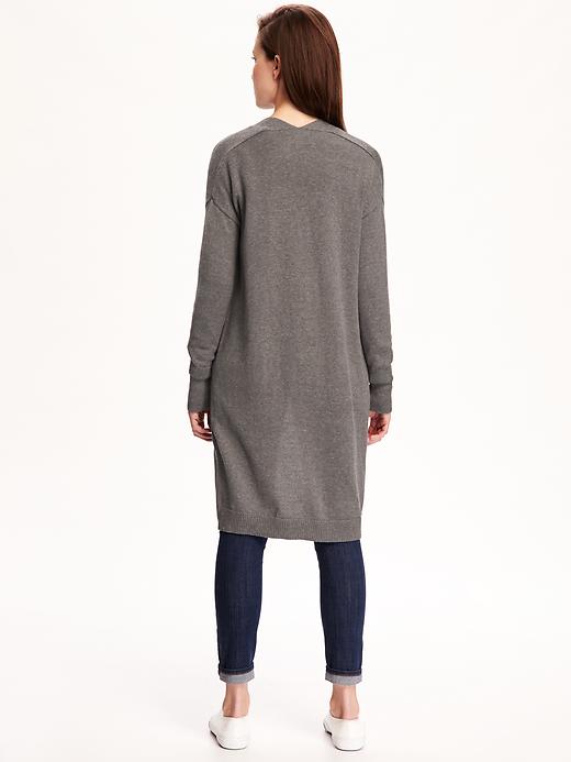 Image number 2 showing, Relaxed Open-Front Long Sweater for Women