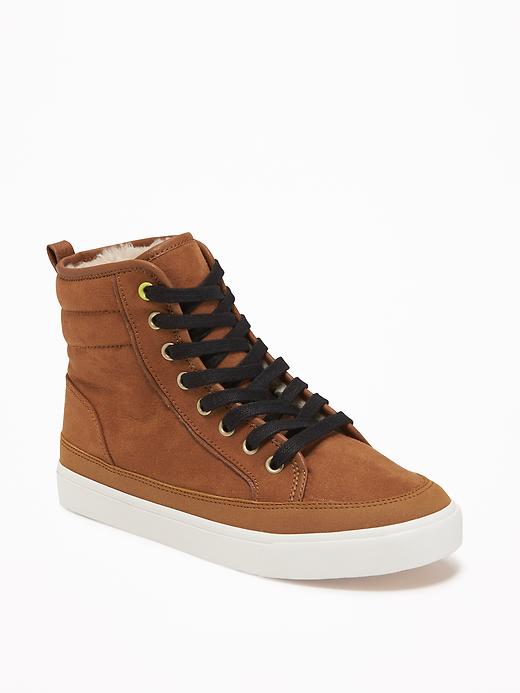 View large product image 1 of 3. Sueded Faux-Fur High-Tops for Boys