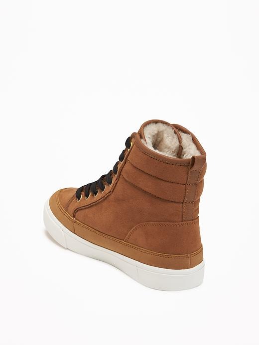 View large product image 2 of 3. Sueded Faux-Fur High-Tops for Boys