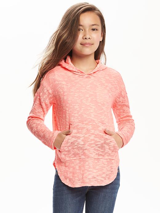 View large product image 1 of 2. Relaxed Slub-Knit Hoodie for Girls